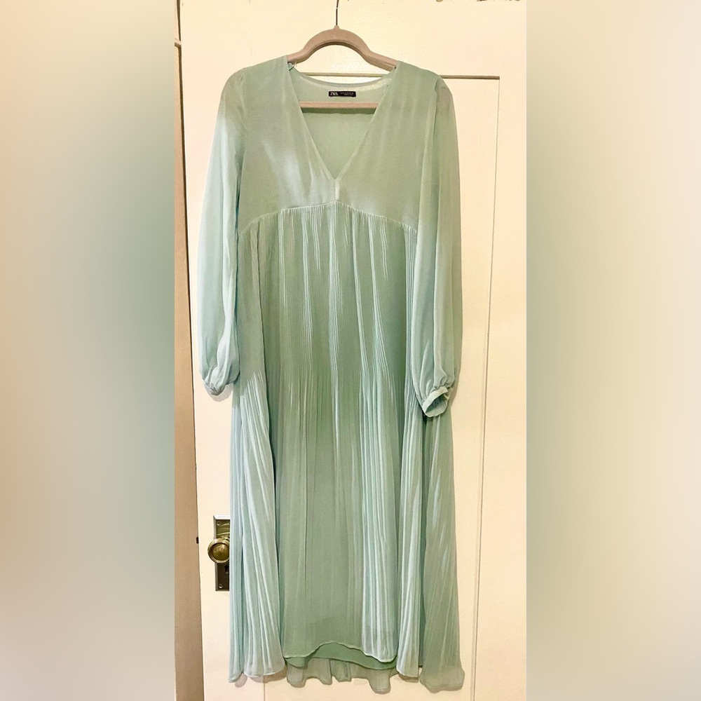 Zara pleated organza dress